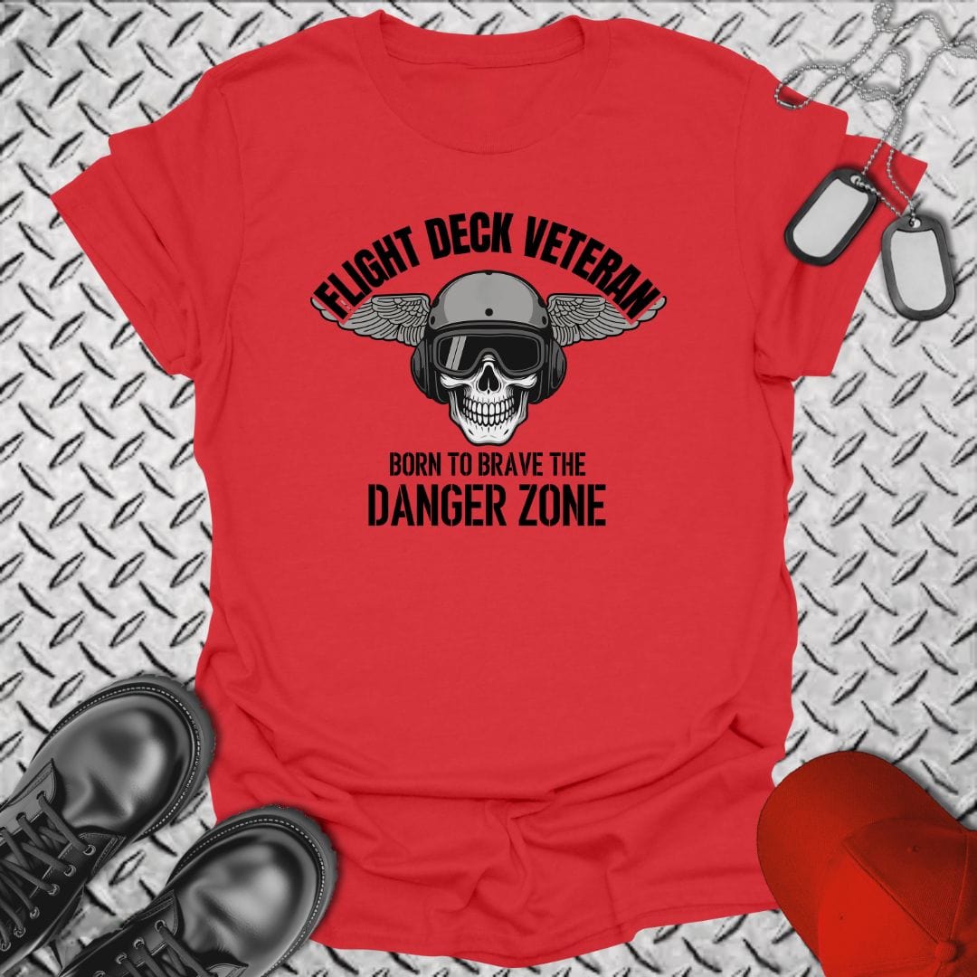 NavyHumor T-Shirt Red / S Flight Deck Veteran - Danger Zone T-shirt