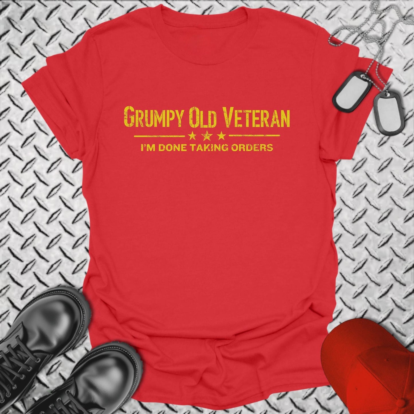 NavyHumor T-Shirt Red / S Grumpy Old Veteran T-shirt