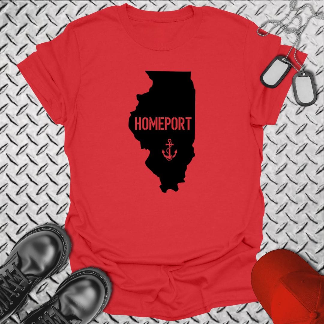 NavyHumor T-Shirt Red / S Homeport Illinois T-shirt