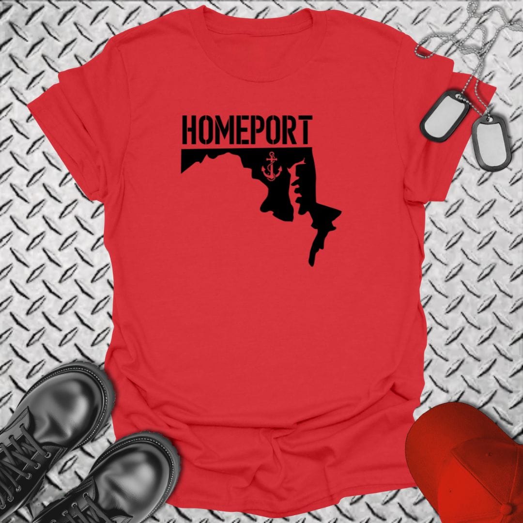 NavyHumor T-Shirt Red / S Homeport Maryland T-shirt