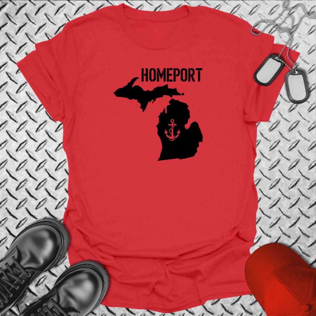 NavyHumor T-Shirt Red / S Homeport Michigan T-shirt