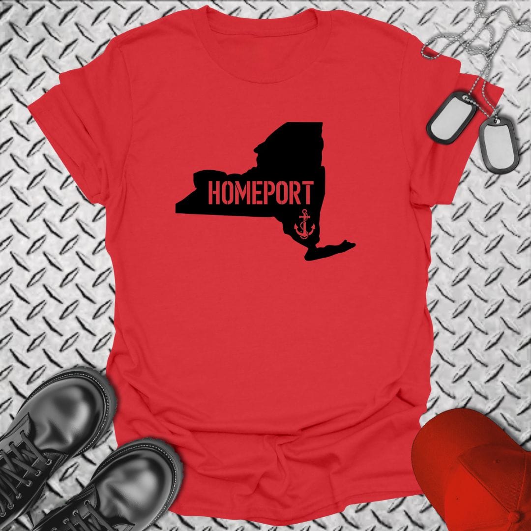 NavyHumor T-Shirt Red / S Homeport New York T-shirt