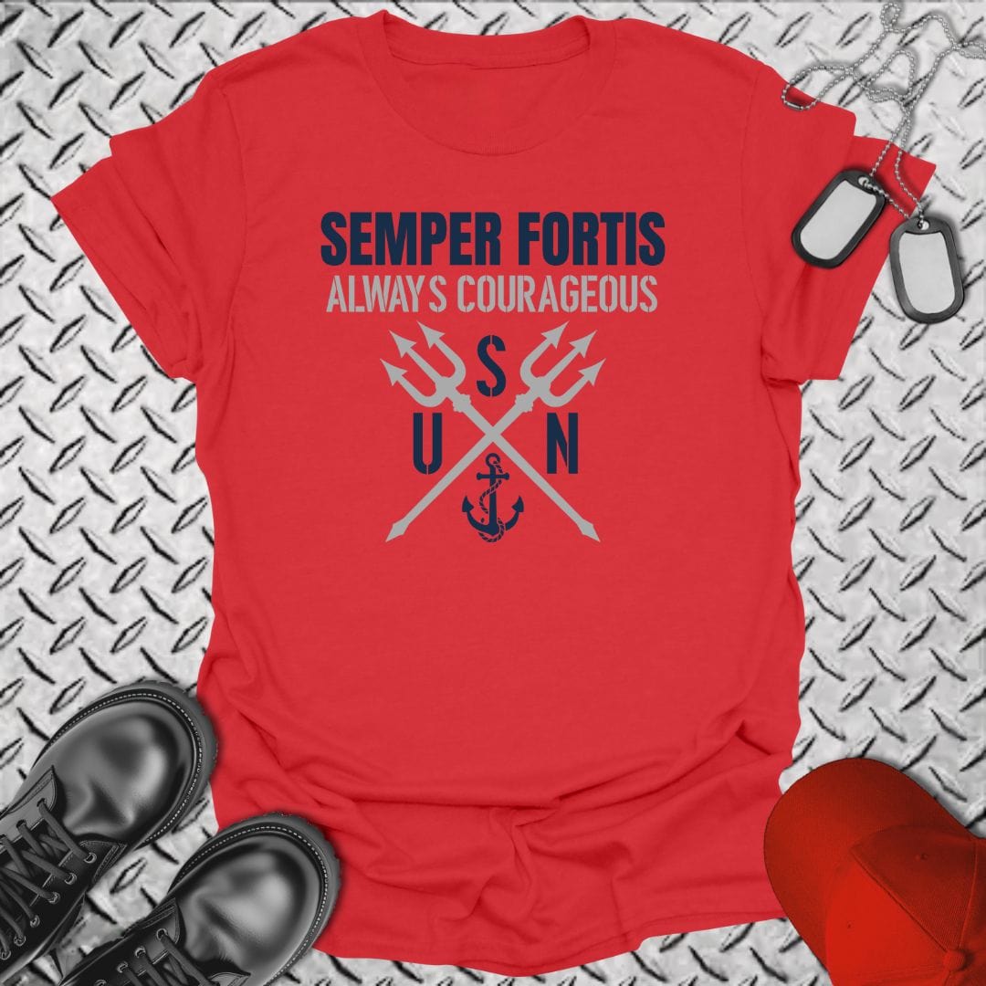 NavyHumor T-Shirt Red / S Semper Fortis T-shirt
