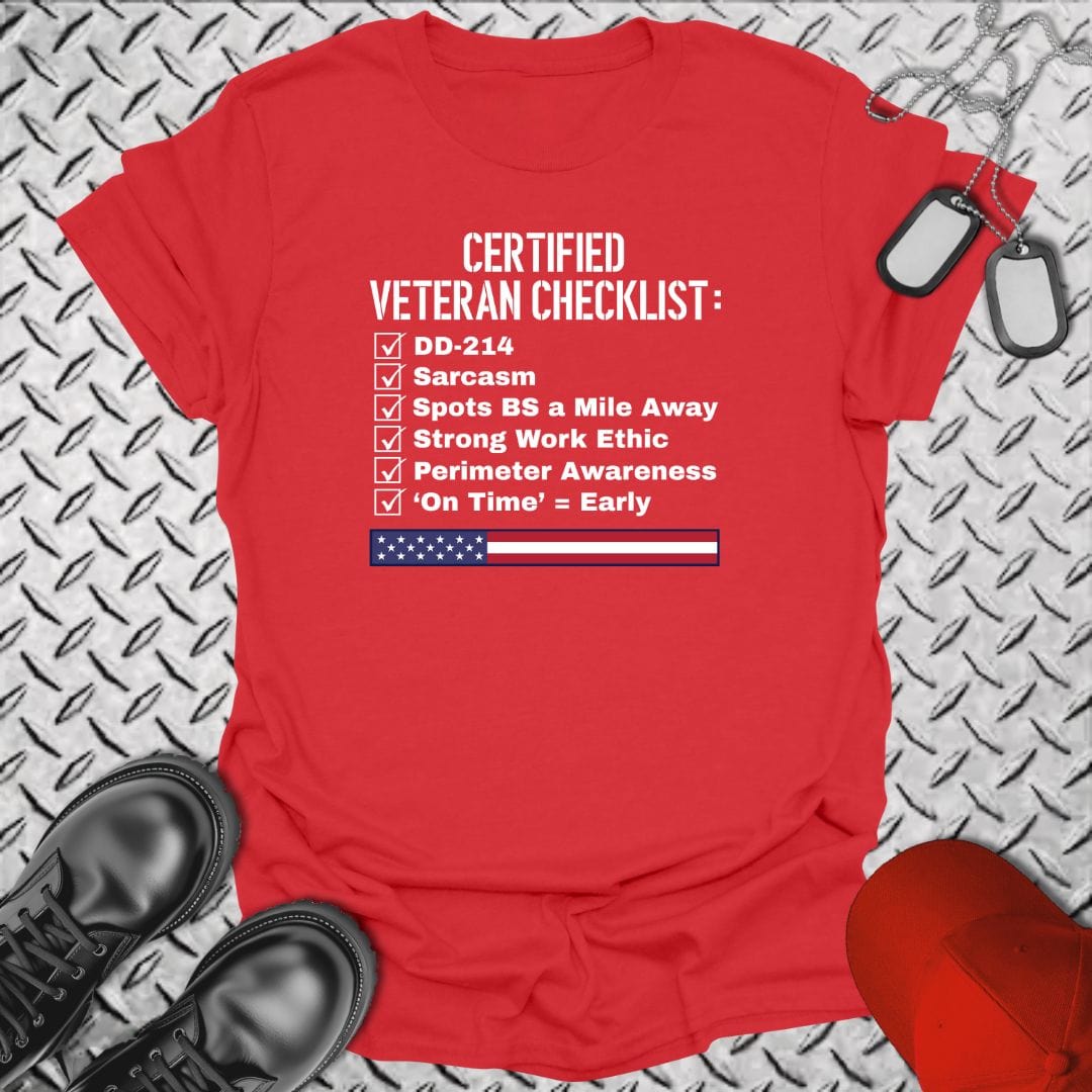 NavyHumor T-Shirt Red / S Veteran Checklist T-shirt