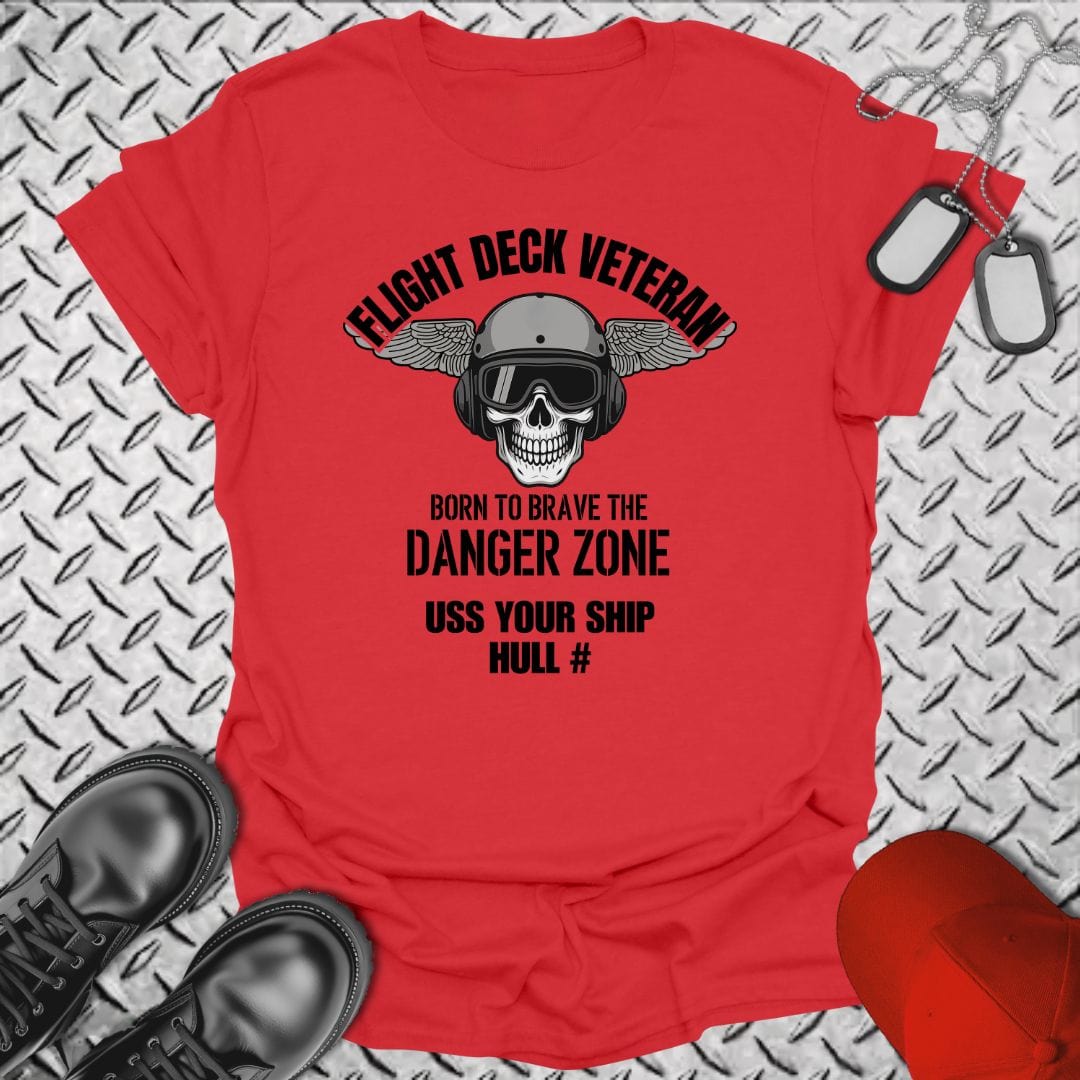 NavyHumor T-Shirt Red / S "Your Ship" Flight Deck Veteran T-shirt