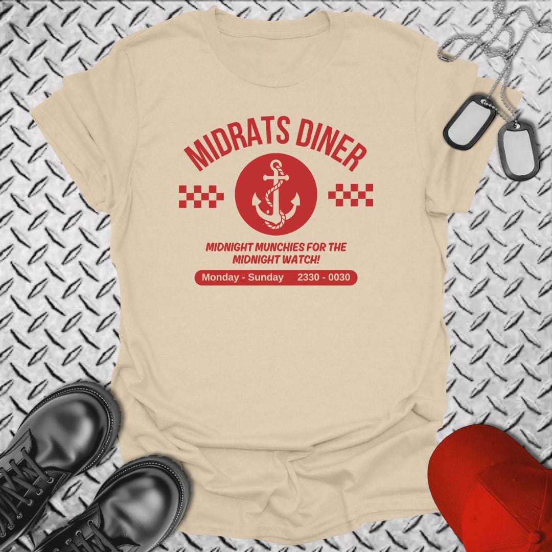 NavyHumor T-Shirt Sand / S Midrats Diner - Anchor T-shirt