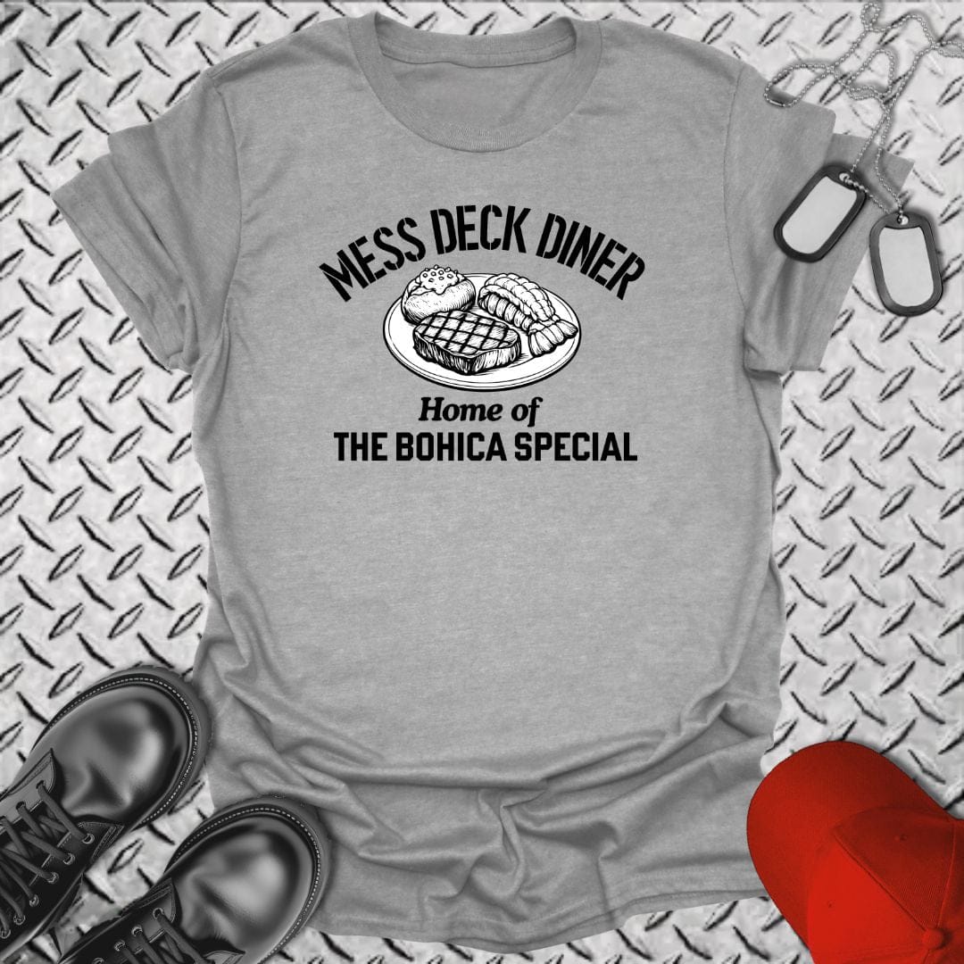 NavyHumor T-Shirt Sport Grey / S Mess Deck Diner - BOHICA Special