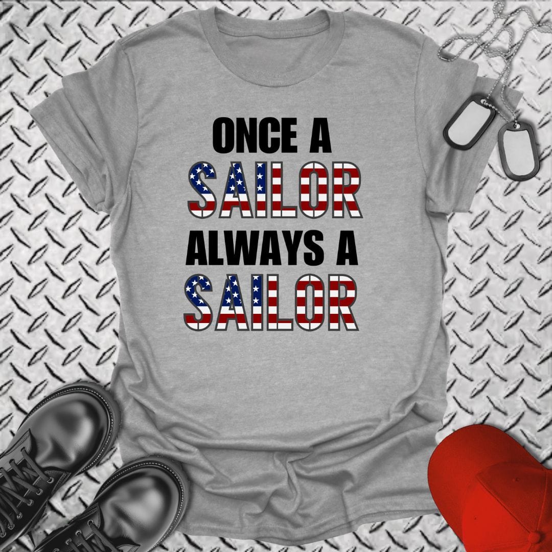 NavyHumor T-Shirt Sport Grey / S Once A Sailor T-shirt