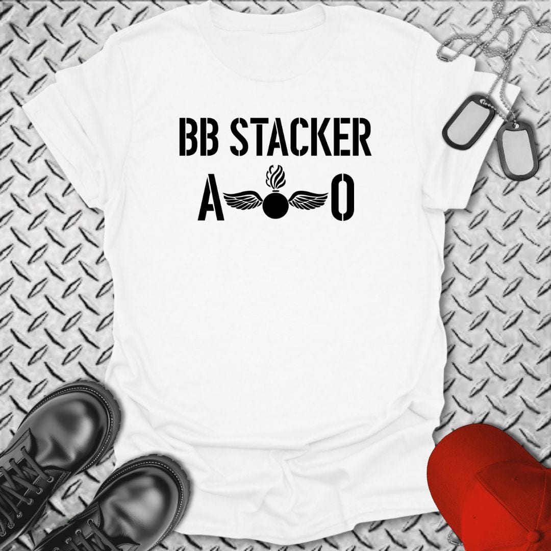 NavyHumor T-Shirt White / S AO - BB Stacker Insignia T-shirt
