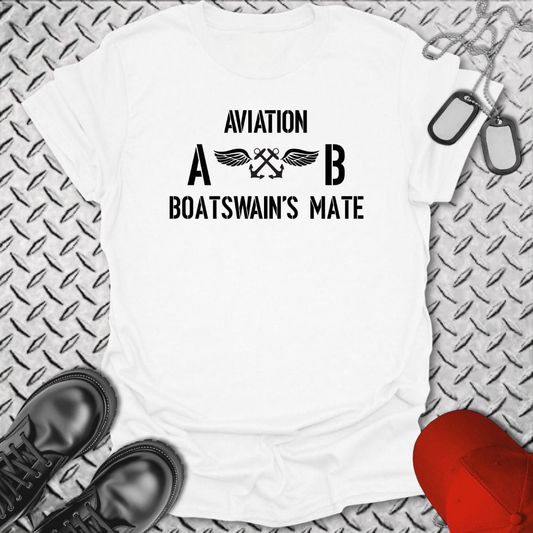 NavyHumor T-Shirt White / S Aviation Boatswain's Mate (AB) Insignia T-shirt