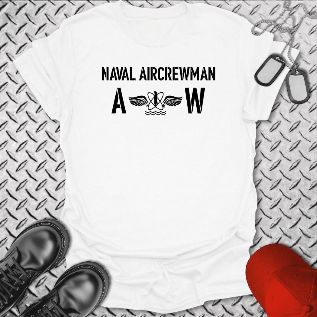 NavyHumor T-Shirt White / S AW - Naval Aircrewman Insignia T-shirt