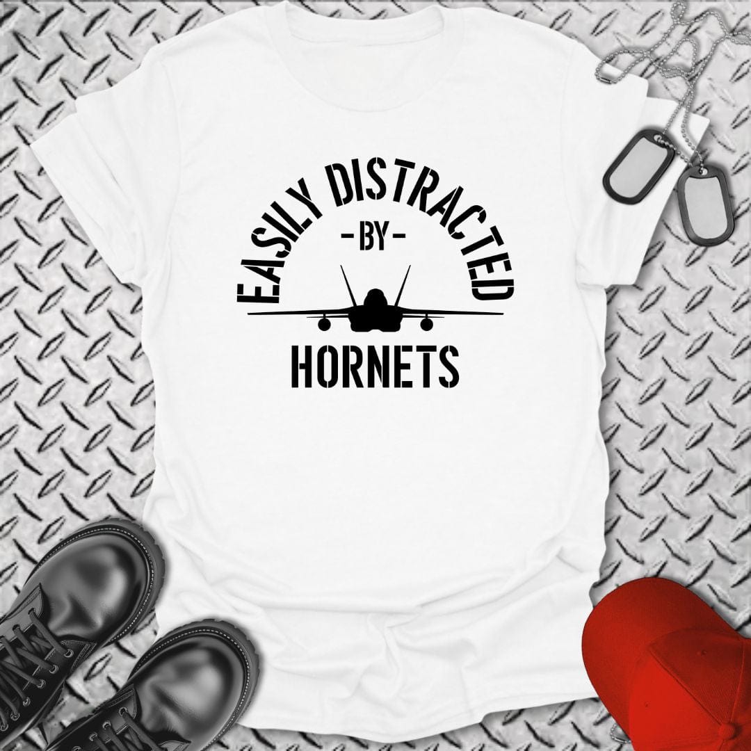 NavyHumor T-Shirt White / S Easily Distracted By Hornets T-shirt