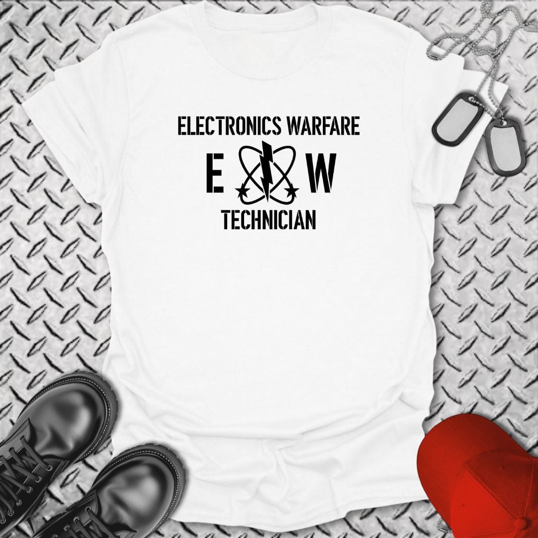 NavyHumor T-Shirt White / S EW - Electronics Warfare Technician Insignia T-shirt