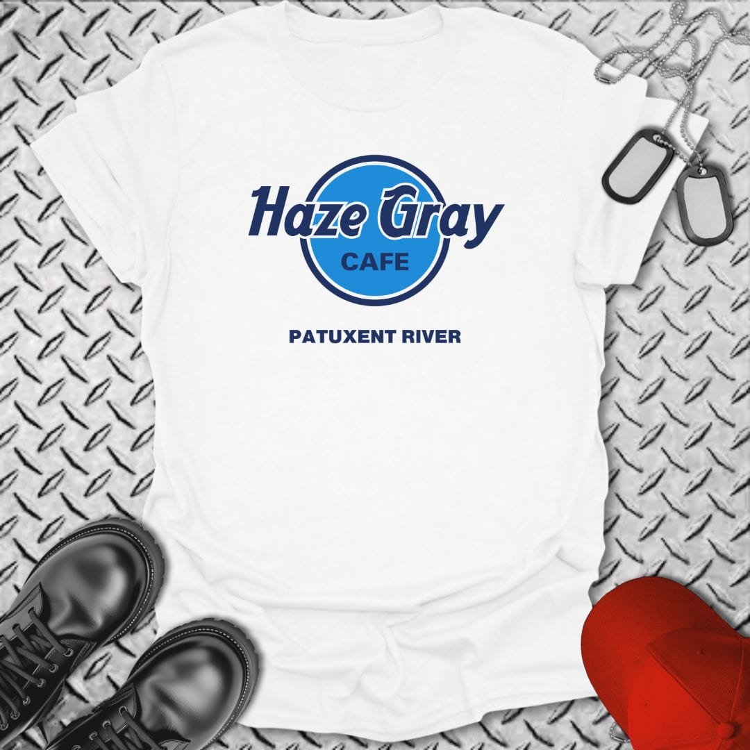 NavyHumor T-Shirt White / S Haze Gray Cafe - Patuxent River T-shirt