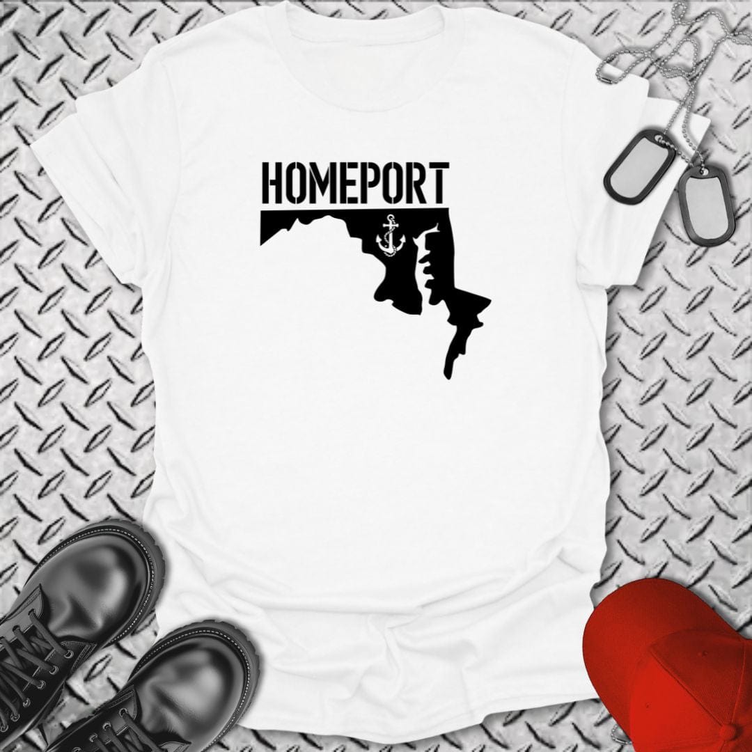 NavyHumor T-Shirt White / S Homeport Maryland T-shirt