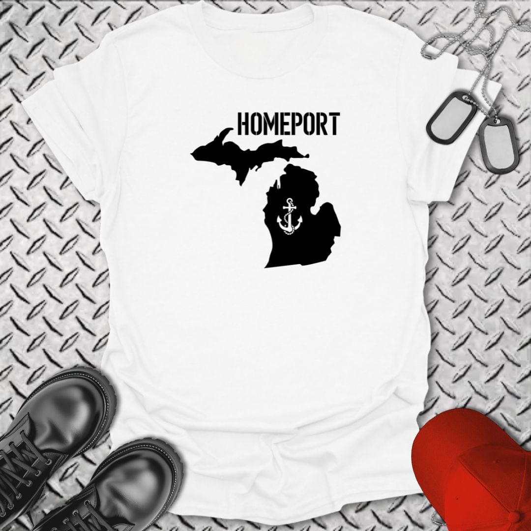 NavyHumor T-Shirt White / S Homeport Michigan T-shirt