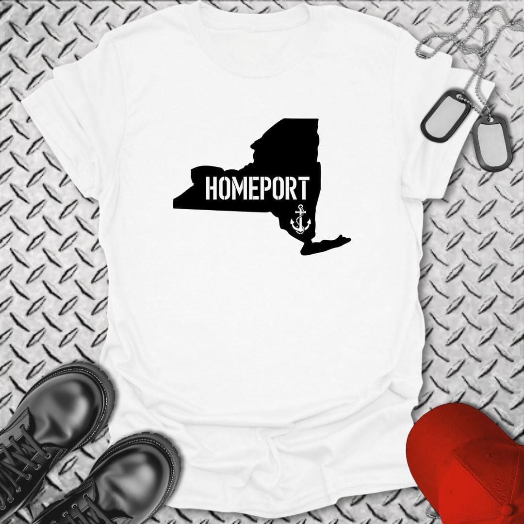 NavyHumor T-Shirt White / S Homeport New York T-shirt