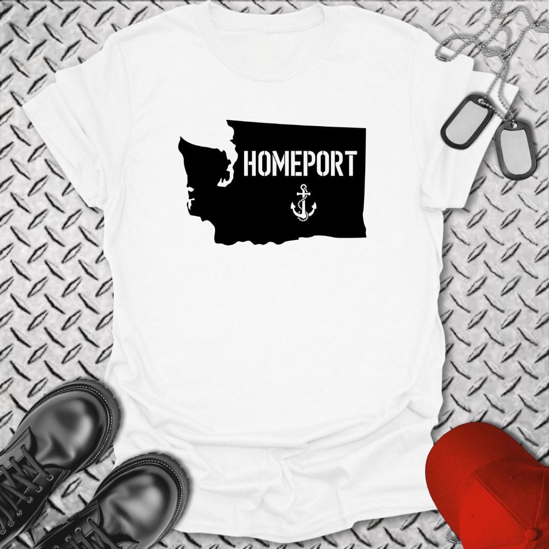 NavyHumor T-Shirt White / S Homeport Washington T-shirt