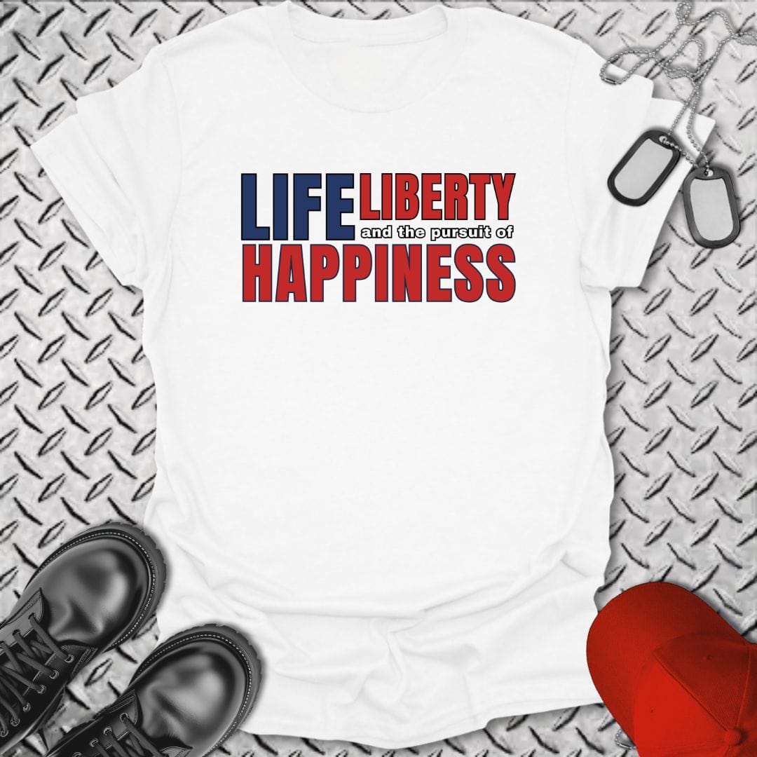 NavyHumor T-Shirt White / S Life, Liberty, Happiness T-shirt