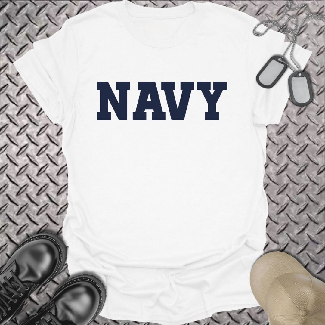 NavyHumor T-Shirt White / S Navy Navy T-shirt