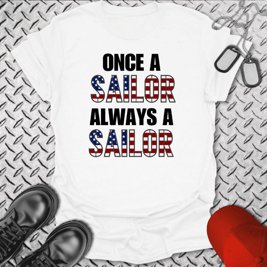 NavyHumor T-Shirt White / S Once A Sailor T-shirt