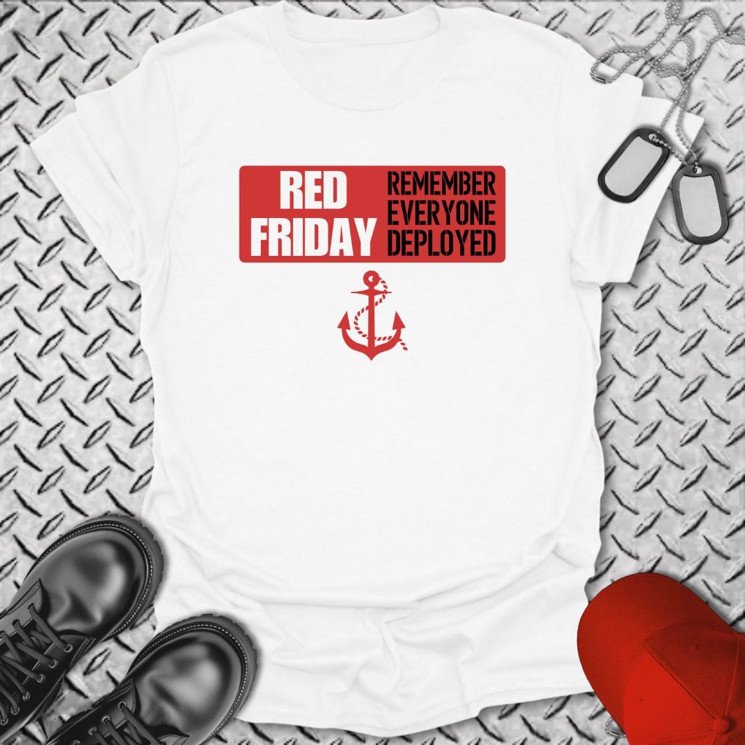 NavyHumor T-Shirt White / S Red Friday Anchor T-shirt