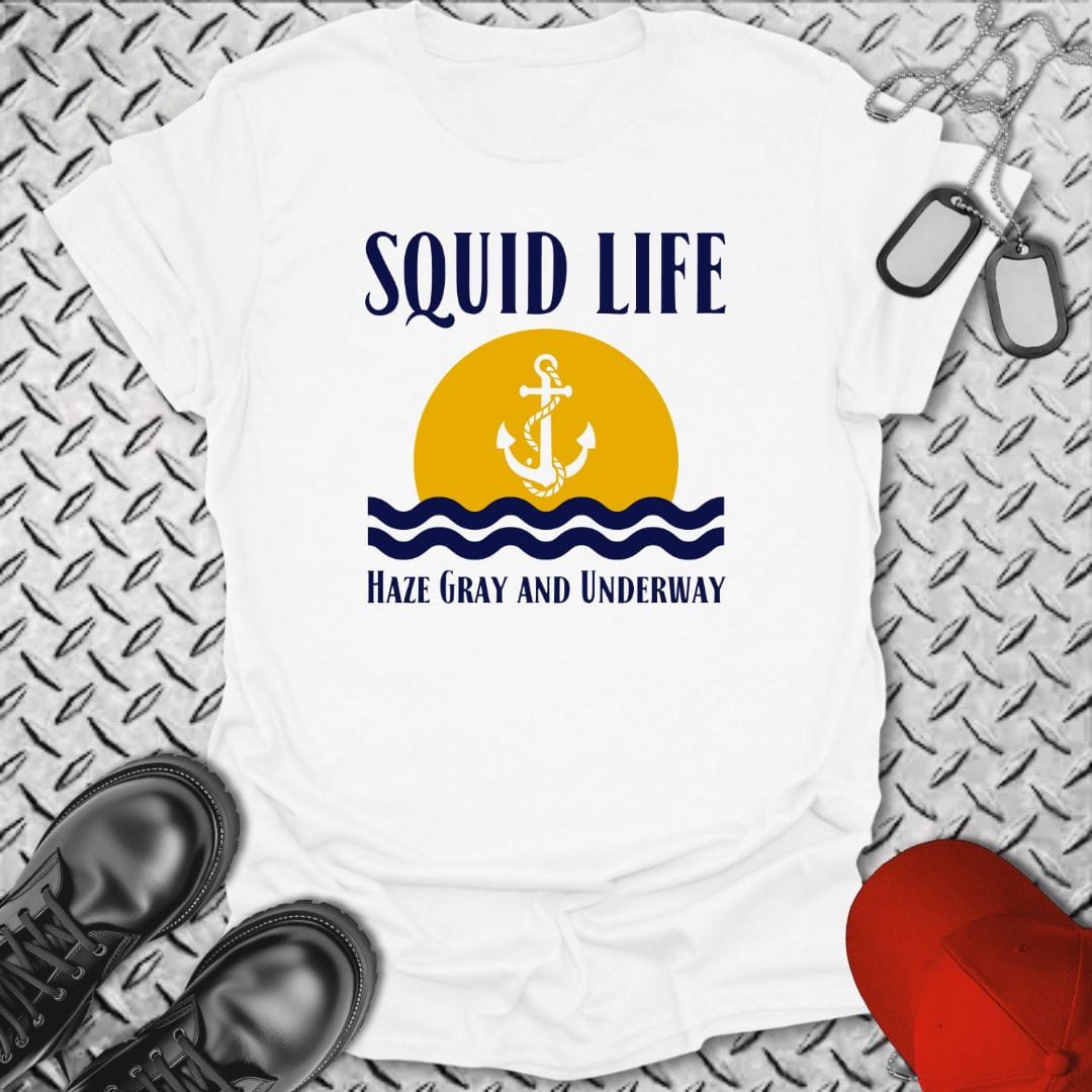 NavyHumor T-Shirt White / S Squid Life (Sunset) T-shirt