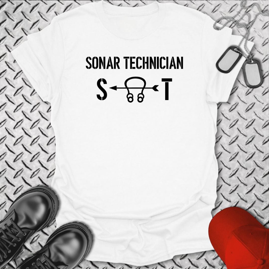 NavyHumor T-Shirt White / S ST - Sonar Technician Insignia T-shirt