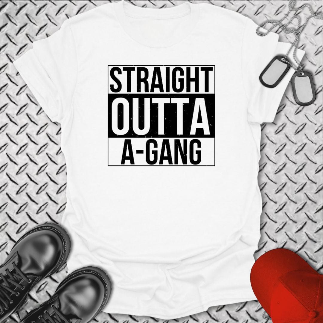 NavyHumor T-Shirt White / S Straight Outta A-Gang T-shirt