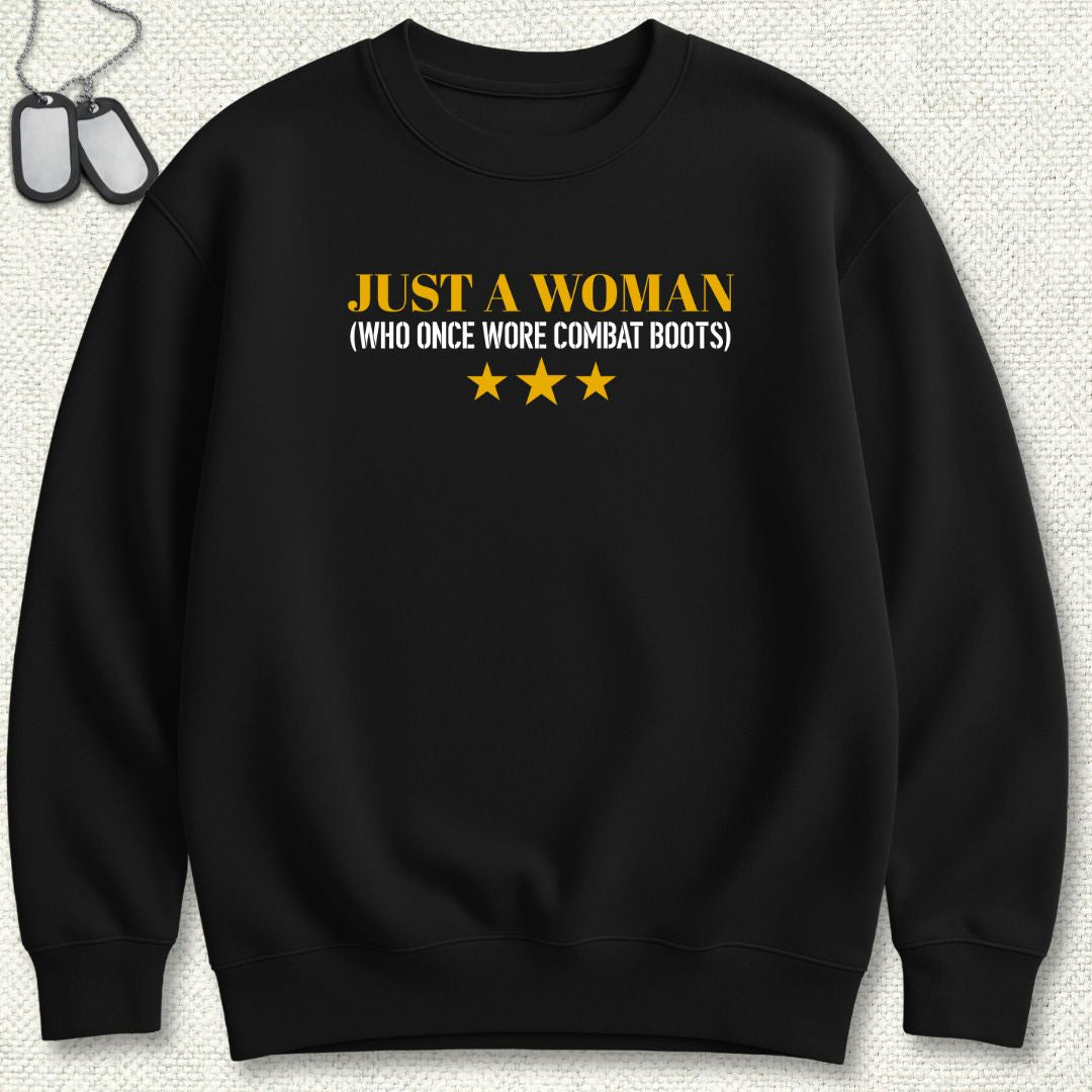 Just A Woman Who Once Wore Combat Boots Sweatshirt