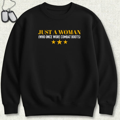 Just A Woman Who Once Wore Combat Boots Sweatshirt