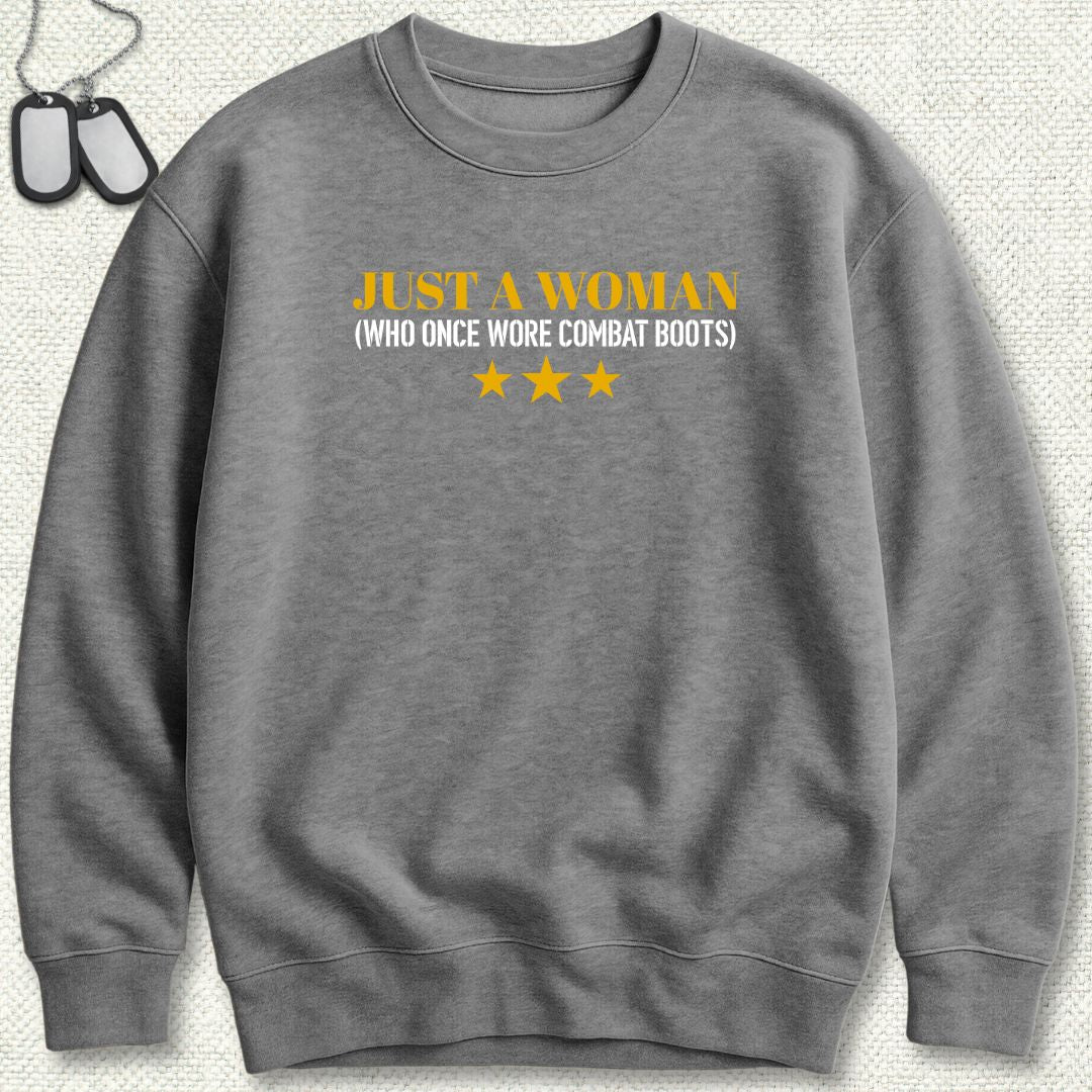 Just A Woman Who Once Wore Combat Boots Sweatshirt