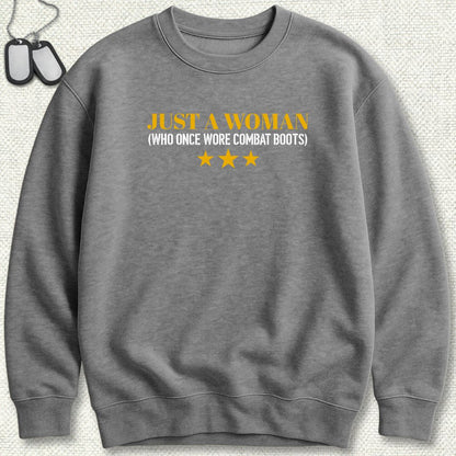 Just A Woman Who Once Wore Combat Boots Sweatshirt
