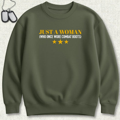 Just A Woman Who Once Wore Combat Boots Sweatshirt