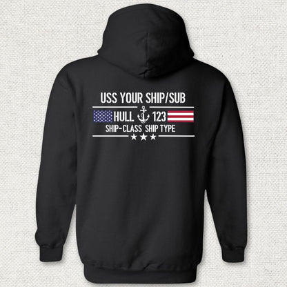 NavyHumor Hoodie Black / S Flag & Anchor - Add Your Command Hoodie