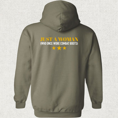 Just A Woman Who Once Wore Combat Boots Hoodie