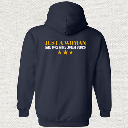 Just A Woman Who Once Wore Combat Boots Hoodie