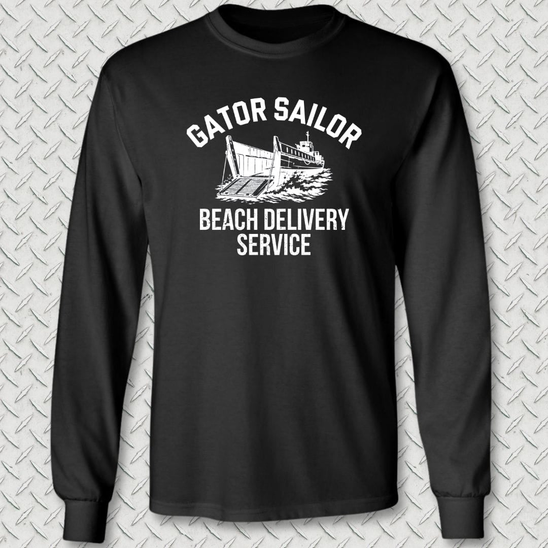 Gator Sailor Beach Delivery Service Long Sleeve Tee