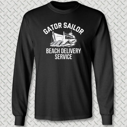 Gator Sailor Beach Delivery Service Long Sleeve Tee