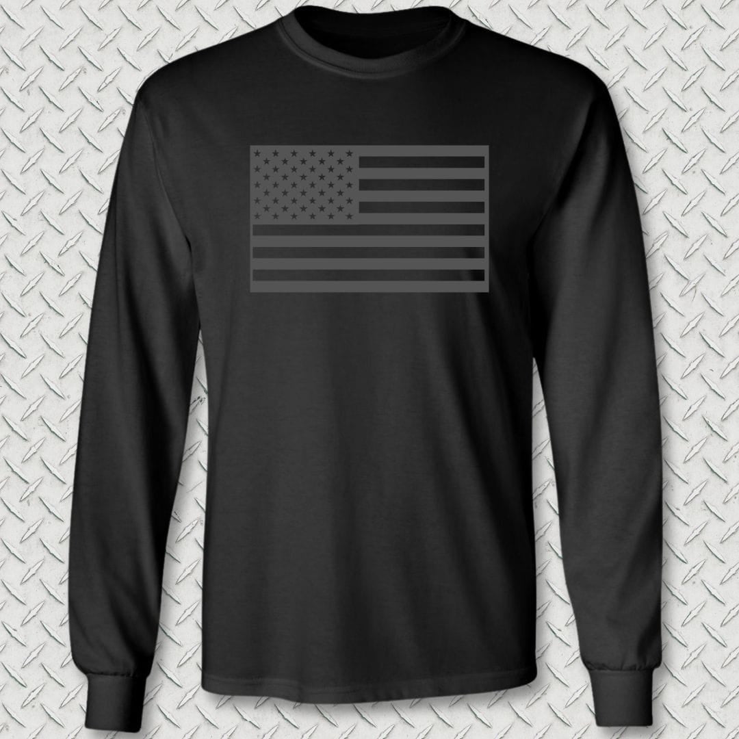 US Flag Monochromatic Long Sleeve Tee