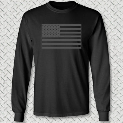 US Flag Monochromatic Long Sleeve Tee