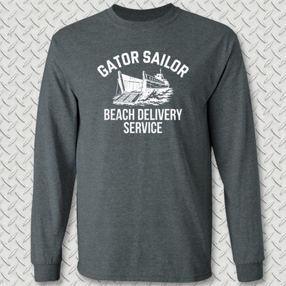 Gator Sailor Beach Delivery Service Long Sleeve Tee