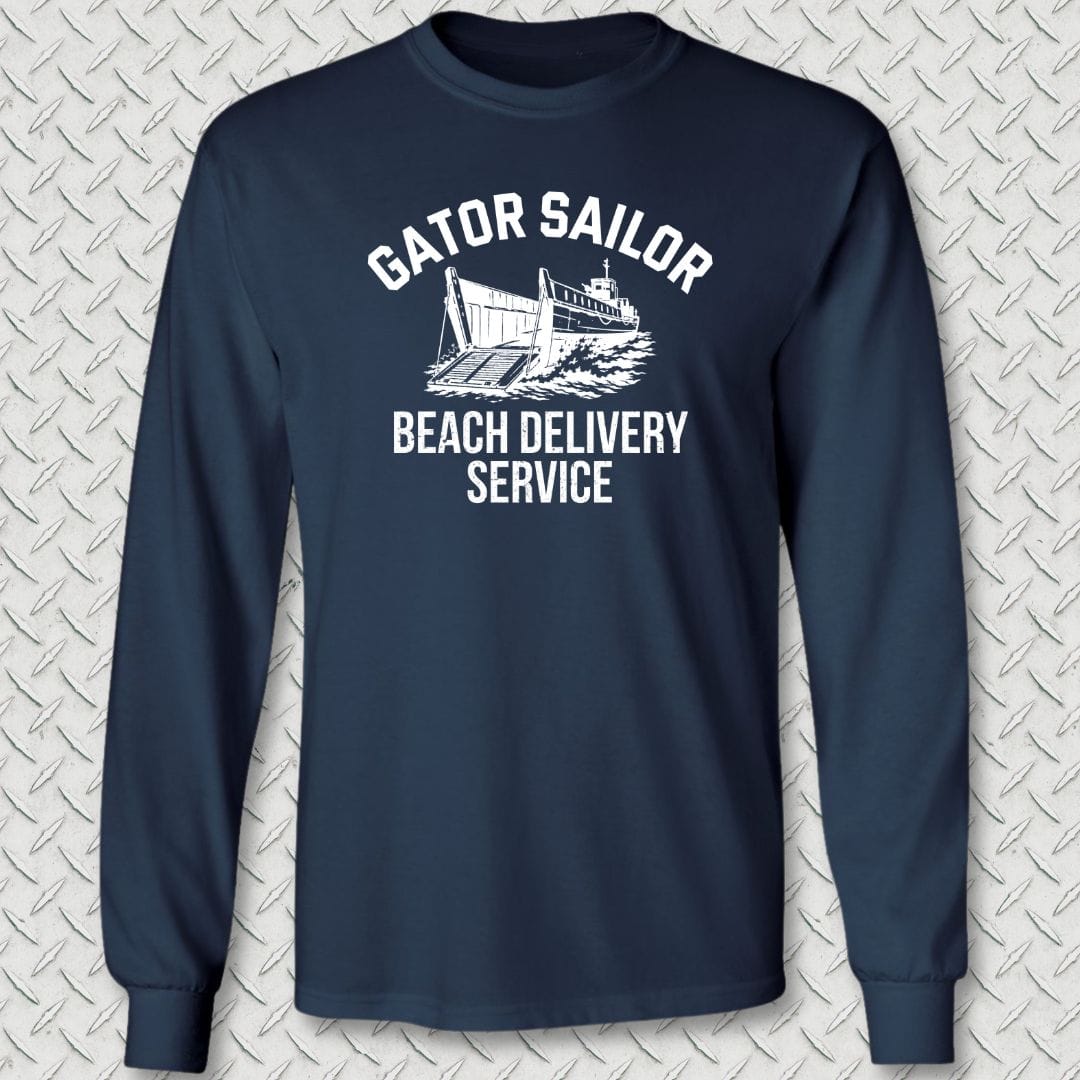 Gator Sailor Beach Delivery Service Long Sleeve Tee
