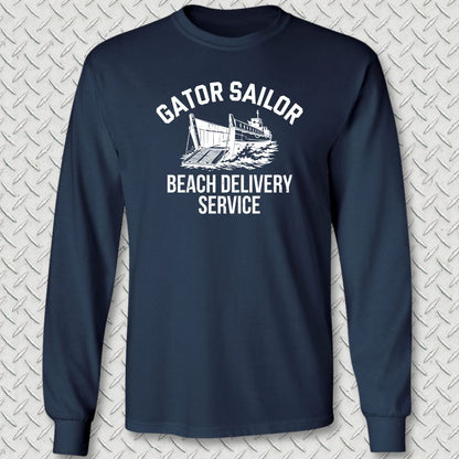 Gator Sailor Beach Delivery Service Long Sleeve Tee