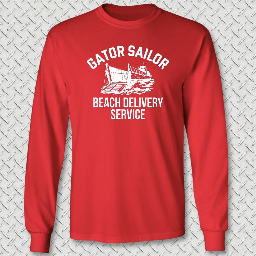 Gator Sailor Beach Delivery Service Long Sleeve Tee