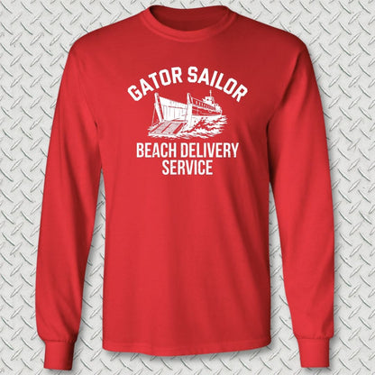 Gator Sailor Beach Delivery Service Long Sleeve Tee