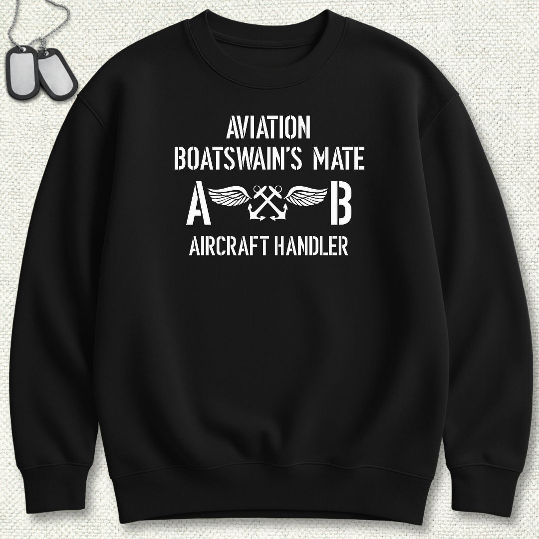 ABH - Aircraft Handler - Aviation Boatswain's Mate Sweatshirt - Black