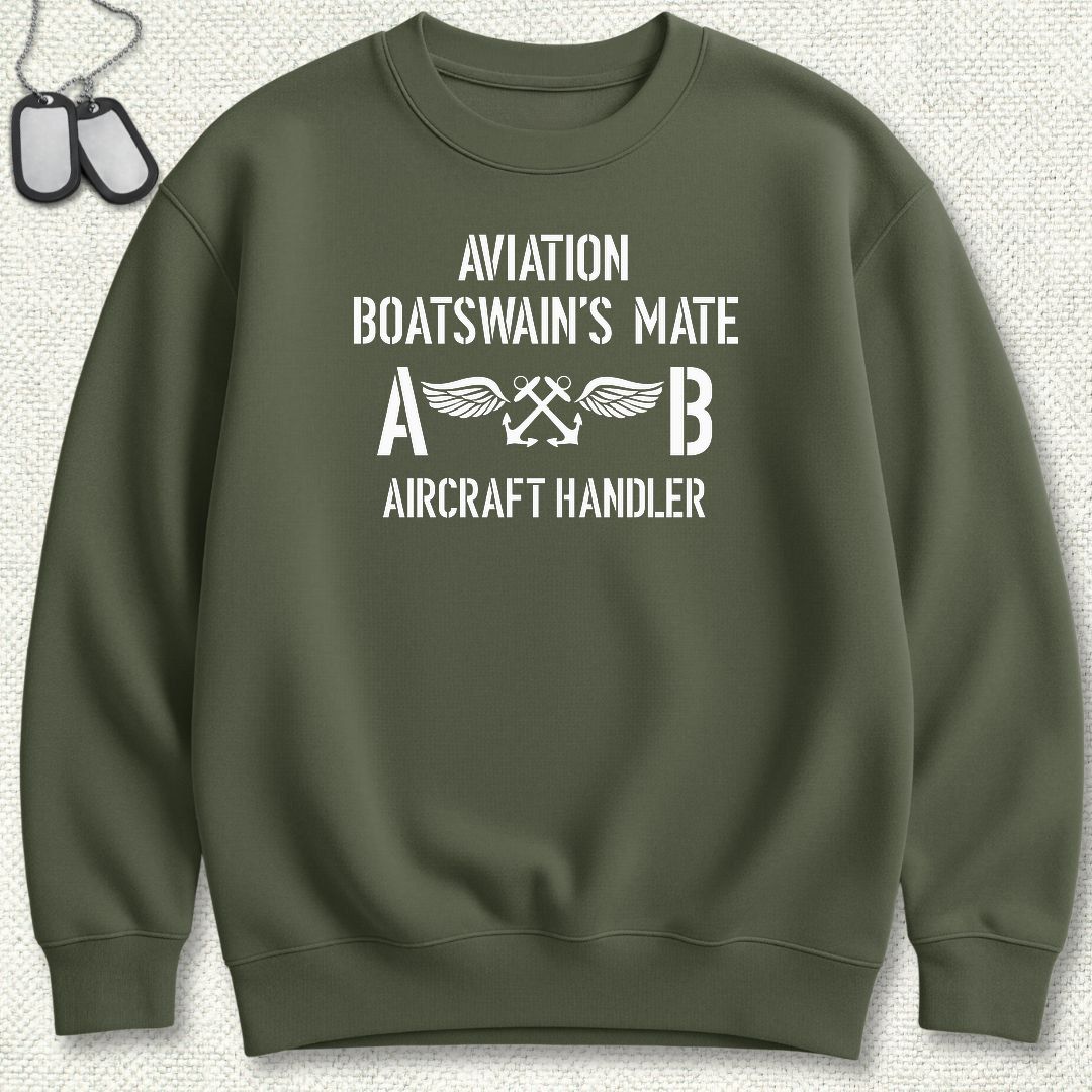 ABH - Aircraft Handler - Aviation Boatswain's Mate Sweatshirt - Military Green