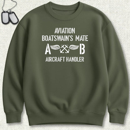 ABH - Aircraft Handler - Aviation Boatswain's Mate Sweatshirt - Military Green