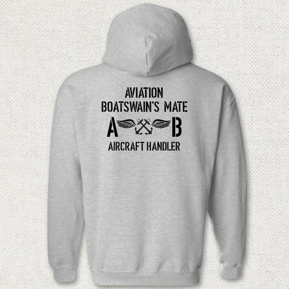 ABH - Aircraft Handler - Aviation Boatswain's Mate Hoodie - Sport Grey
